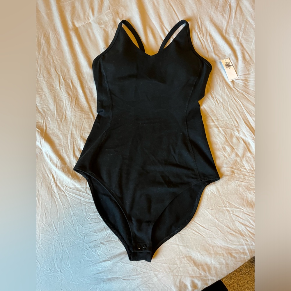 Black old navy bodysuit built in shelf bra NWT